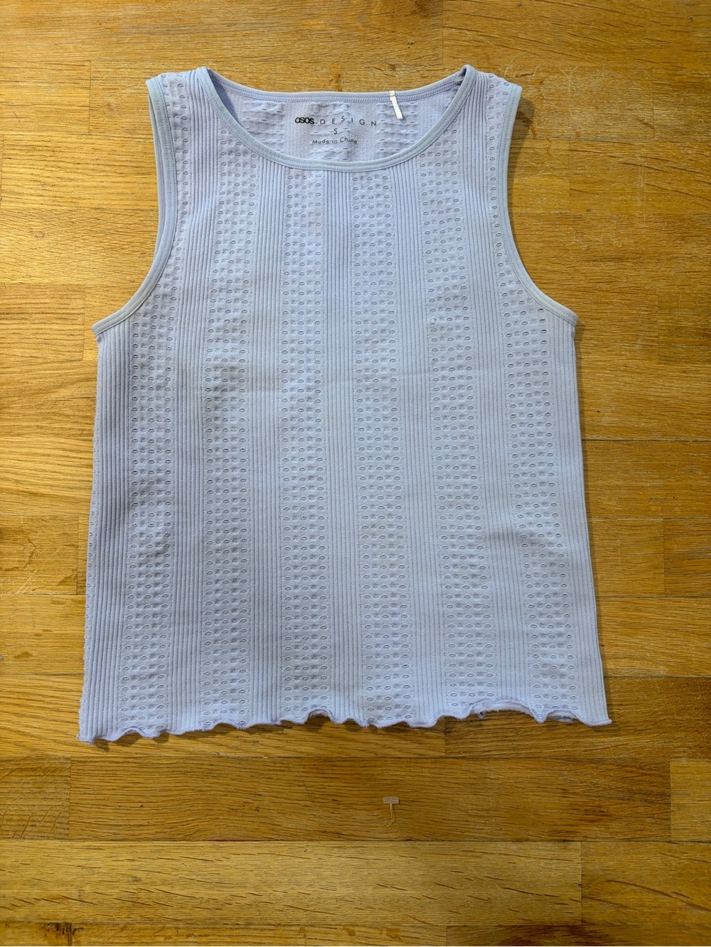 ASOS Light Blue Eyelet Rib Tank Top